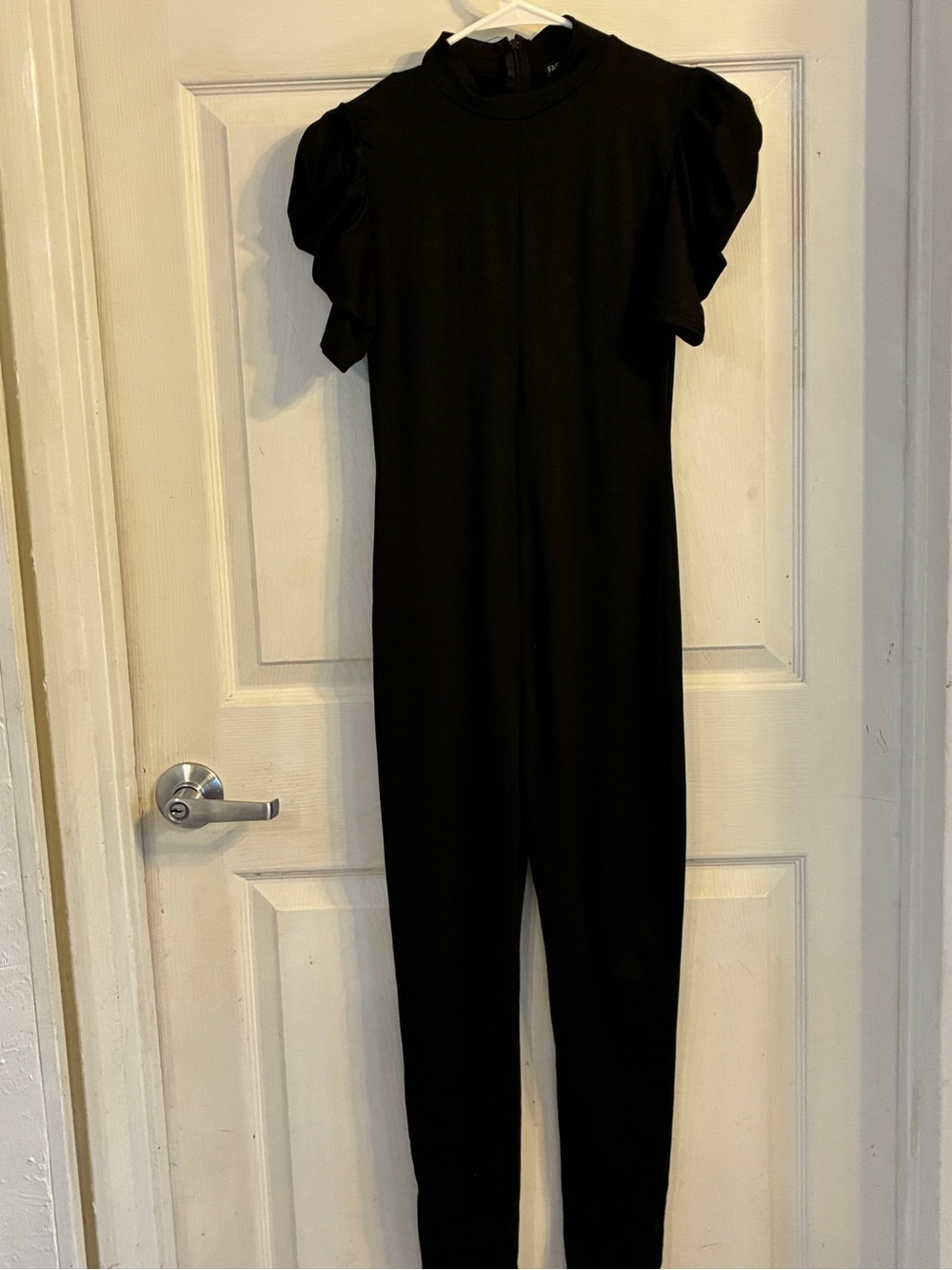 Fashion Nova Women’s Black Jumpsuit with Puff Sleeves, Size: S